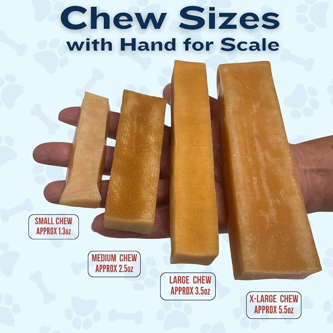 Premium Yak Cheese Himalayan Dog Chews - Natural Yak Chews for Large and Small Dogs - Yak Milk Dog Chew - Long-Lasting Treats Aggressive Chewers - Medium, 1 Pounds (6 Pieces)
