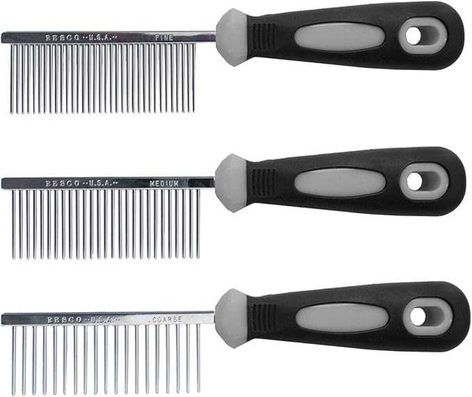Resco Professional Anti-Static Dog, Cat, Pet Comb for Grooming, Medium Tooth Spacing, 1-Inch Pins