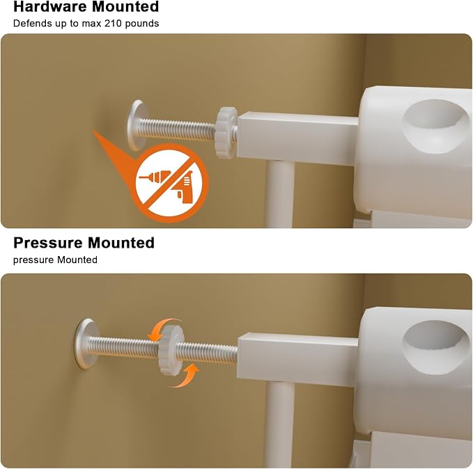 Wide Baby Gate for Stairs, Doorways, Hallways - Pressure Mounted - Walk Through - Dogs & Kids Gates - 38.5 to 43.5 Inch Wide