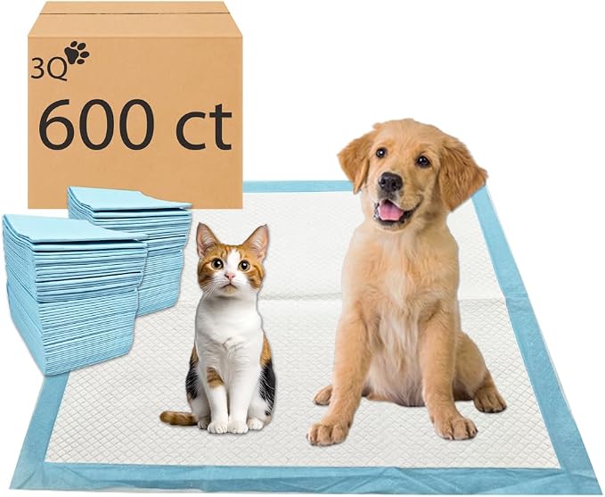 Puppy Pee Pads, 22 x 22 Inch 600 Count Pet Potty Training Pads for Dogs, Leak-Proof Quick Absorb 6-Layer Design, Ideal for Puppies, Cats, Rabbits, and Guinea Pigs, Blue