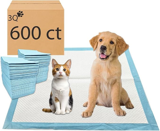 Puppy Pee Pads, 22 x 22 Inch 600 Count Pet Potty Training Pads for Dogs, Leak-Proof Quick Absorb 6-Layer Design, Ideal for Puppies, Cats, Rabbits, and Guinea Pigs, Blue