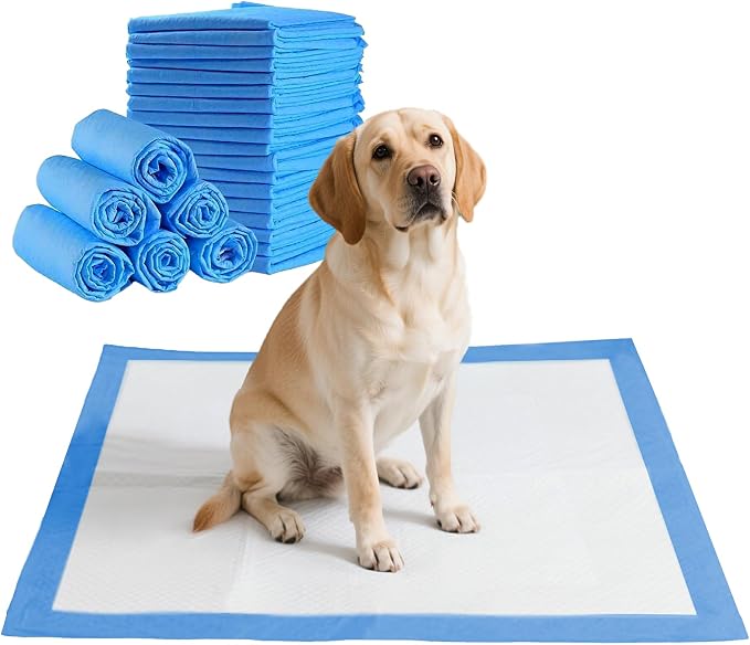 98 Packs 22"x22" Disposable Puppy Pads, Dog Training Pads, Super Absorbency Disposable Underpads with Leak-Proof and Odor Control, Disposable Training Pads for Puppies, Dogs, Cats, Rabbits