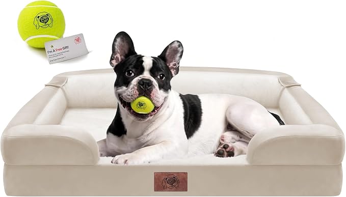 Dog Beds for Medium Large Size Dogs - Orthopedic Washable, Removable Non-Slip Memory Foam Pet Couch Bolster Cover,30 x 20