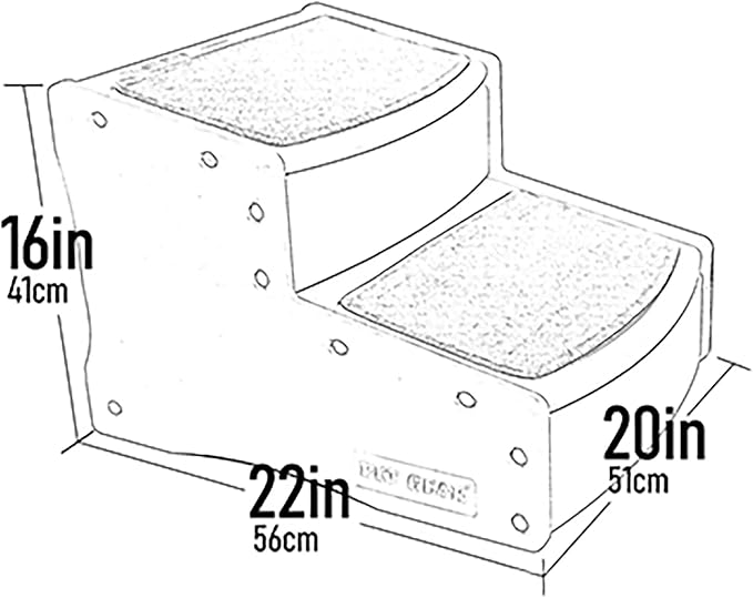 Pet Gear Easy Step II Extra Wide Pet Stairs, 2 Step for Dogs/Cats up to 200 pounds, Removable/Washable Carpet, Easy Assembly (No Tools Required), Sand Dune