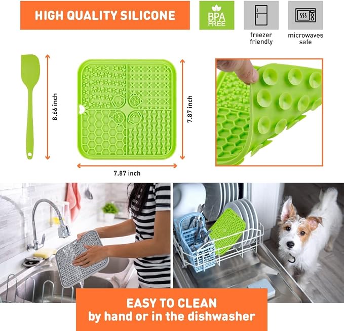 INSPECTOR TAIL Dog Travel Bundle | Licking Mat for Dogs with Treat Pouch, Silicone Spatula & Collapsible Bowl, Calming Training & Anxiety Relief Set