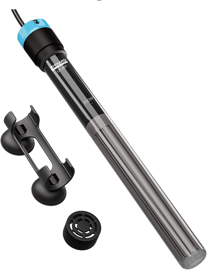 LYPHARD AQUARIUMS Aquarium Heater, 300W Submersible Fish Tank Heater with Precision Adjust Knob Thermostat and Suction Cup Suitable for Saltwater and Freshwater