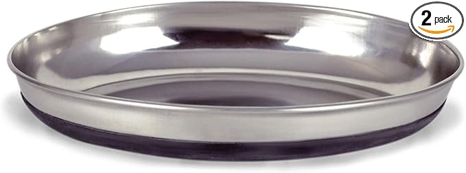 Our Pets Dish Oval Cat Rubber Bottom Pet Bowl (2 Pack)