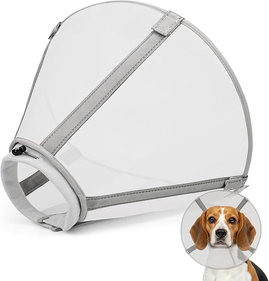 Breathable Mesh Dog Cone Collar for Surgery, Soft Elizabethan Recovery Alternative to Stop Licking,Pet Neck Collar for Large Medium Small Breeds, L