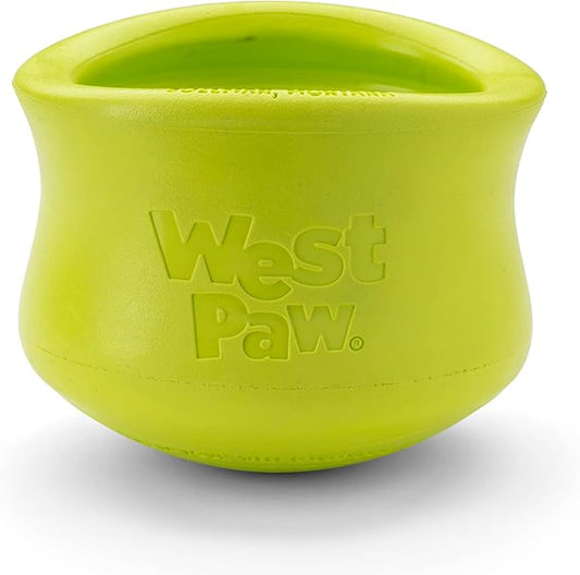 West Paw Zogoflex Toppl Interactive Treat Dispensing Puzzle Dog Toy for Mental Stimulation & Enrichment-Holds Kibble & Treats-Lickable, Freezable & Dishwasher Safe-Made in USA-Small-Granny Smith Green