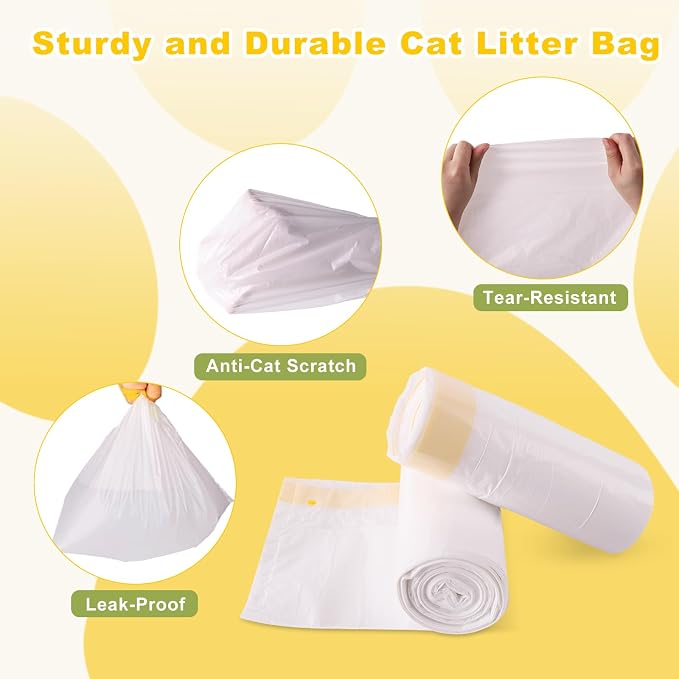 Litter Box Liners 20 Count, 29.5" x 12.6" Medium 3MIL Thicken Cat Litter Bags Tear Resistant Disposable Cat Litter Liners for M Stainless Steel Litter Box and Other Suitable Size Litter Box