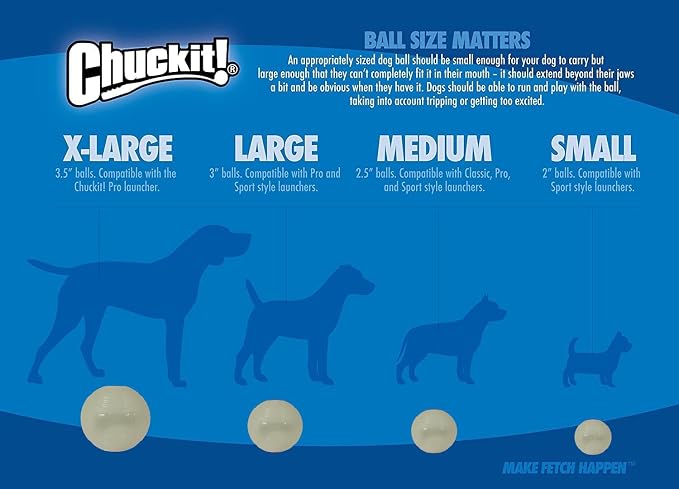 Chuckit! Glow in the Dark Bouncy Balls - Ball for Dogs, Dog Toy, Max Glow Balls - Extra-Large, 3.5 Inch (Pack of 12)