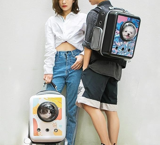 OLOTU Pet Backpack Multifunction Cat Backpack, Thicker Bottom Support Design Cat Carrier, Ventilated Design Dog Backpack Carrier, 35 * 26 * 40CM Spacious