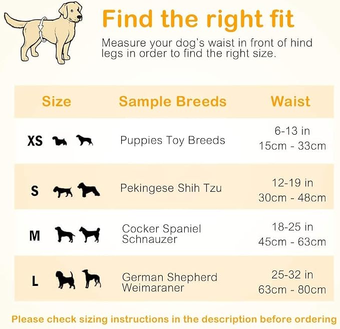 Dono Disposable Dog Diapers- 20pcs, Dog Wraps for Male Dogs with Wetness Indicator, Super Absorbent Doggy Diapers for Small Dogs