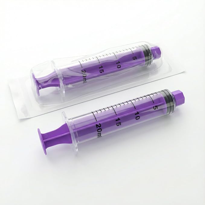 20ml Syringes with Cap without Needle - 20cc Plastic Syringe for Liquid, Feeding, Blister-Packed, Pack of 20
