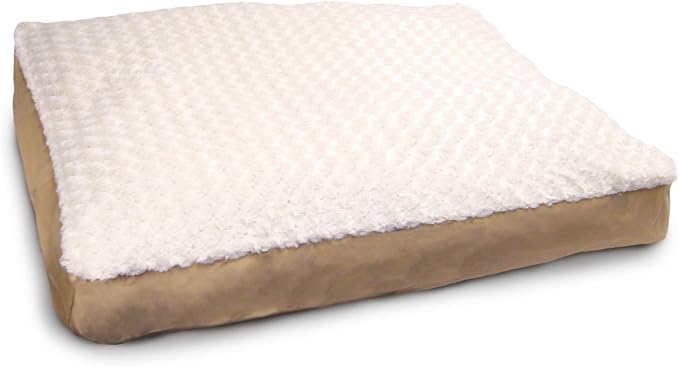 Furhaven Pillow Dog Bed for Medium/Small Dogs w/ Removable Washable Cover - Ultra Plush Faux Fur & Suede Mattress - Chocolate, Medium