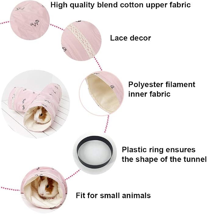 Amakunft 2 Pcs Guinea Pig Bed Mat Washable, Rabbit Winter Bed Pad for Indoor & uinea Pig Tunnels and Tubes, Guinea Pig Hideaway Play Toy, Small Animal Activity Structures