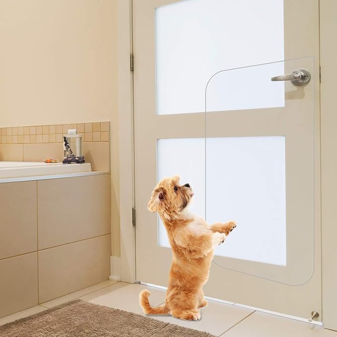 In hand Clear Pet Door Scratch Protector Shield Protect Your Furniture, Heavy Duty Deluxe Flexible Door Guard Cover