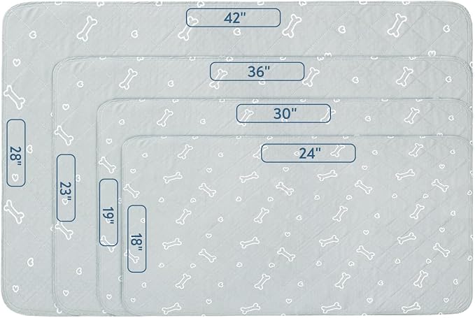 Washable Pee Pads for Dogs, 2 Pack Reusable Puppy Pads, Super Absorbent & Waterproof Training Mats for Potty, Crate, Kennel, Playpen, Bed & Sofa, Anti-Slip Wee Pee Pads for Dogs,18" x 24"