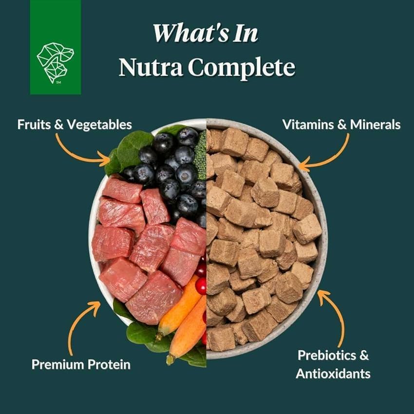 ULTIMATE PET NUTRITION Nutra Complete Freeze Dried Raw Dog Food, Veterinarian Formulated with Antioxidants, Prebiotics & Amino Acids (3 Pound, Chicken)