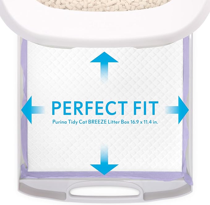 Paw Inspired Cat Pads, Generic Refills for Tidy Cats Breeze Litter Box System, Disposable Kitty Litter Liners for Easy Cleaning, Super Absorbent Pee Pads, 16.9 x 11.4 Inch (Scented, 20 Count)