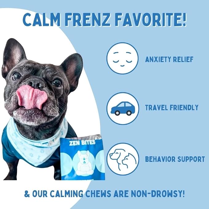 Zen Bites - Calming Chews for Pets - 120 Count - Organic Hemp Soft Chews for Dogs & Cats - Stress Relief - Promotes Relaxation - Thunderstorms - Fireworks - Travel Friendly