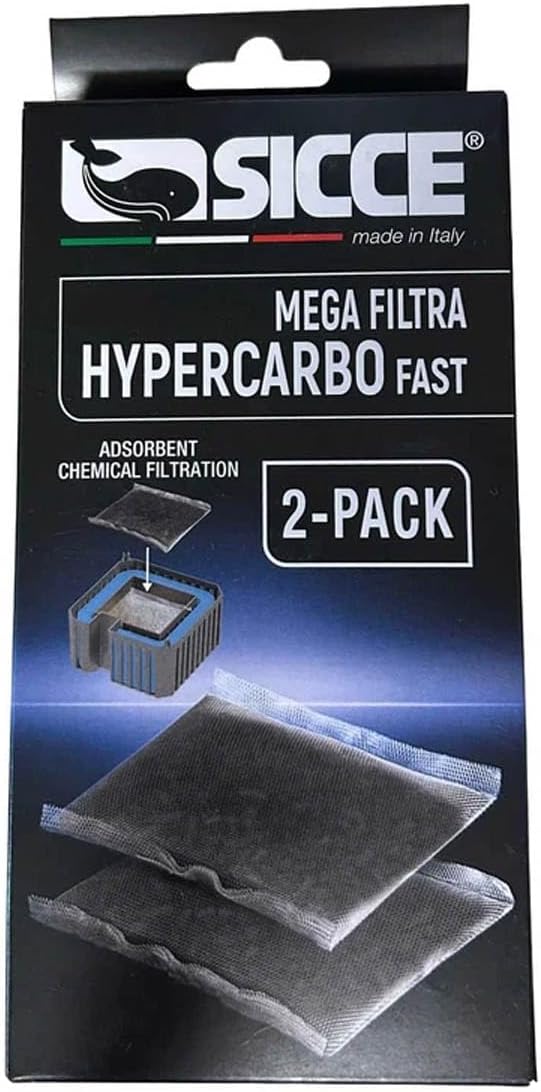 Sicce MEGA Filtra Replacement Filter Media Premium Biological & Mechanical Aquarium Filtration (Hypercarbo Fast (2-Pack))
