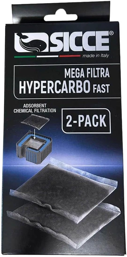 Sicce MEGA Filtra Replacement Filter Media Premium Biological & Mechanical Aquarium Filtration (Hypercarbo Fast (2-Pack))