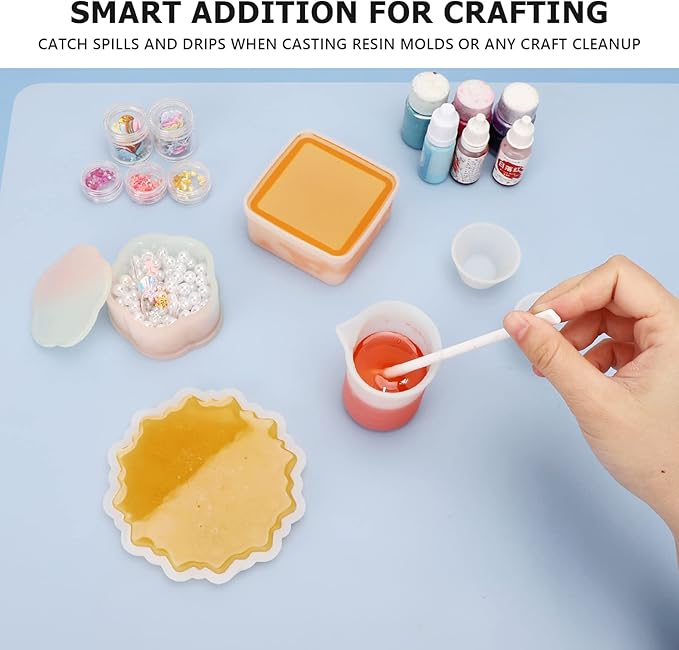 Gartful Extra Large Silicone Craft Mats, 35.4" x 23.6" Silicone Sheet, 1.8mm Thick Multipurpose Pad for Jewelry Casting Resin Mold, Nonstick Placemat, Countertop Protector, Counter Table, Translucent