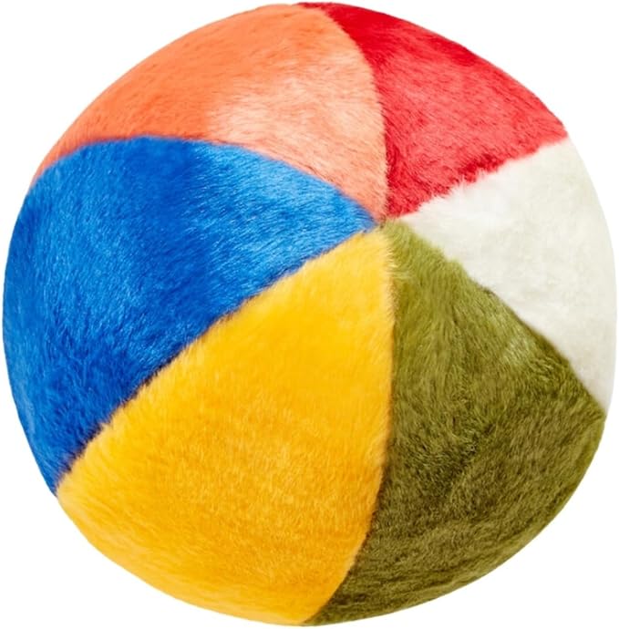 Fluff & Tuff Beach Ball Plush Dog Toy – 2 Pack, 7” Durable Stuffed Ball Toy with Squeaker, Double-Stitched & Reinforced for Interactive Play