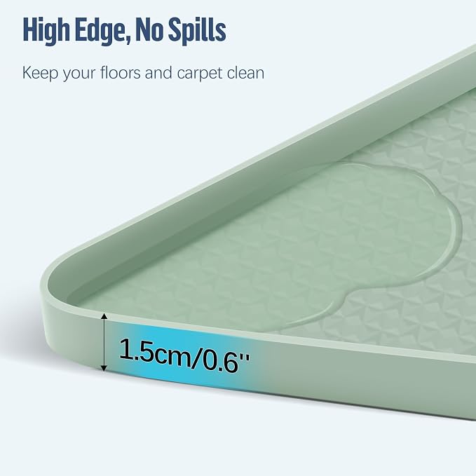 Pee Pad Holder for Dogs, 51" x 25.6" Silicone Pee Tray Mat Leak-Proof, High Edge, No Spill Pet Pad Holder for Puppy, Cat, Rabbit, Training Pads for Floor Protection, No Pee Pads (Green)