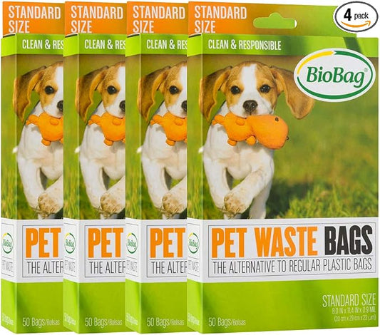 BioBag Compostable Pet Waste Bags, Standard Size, 50 Count (187105-4) (Pack of 4)