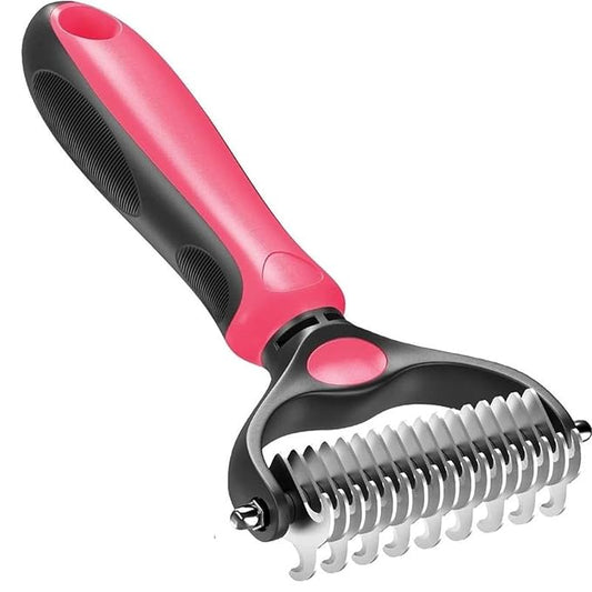 2 In 1 Pet Hair Removal Brush, Dog And Cat Comb Grooming Hair Removal Supplies, Comfortable Massage Style Hair Removal Comb Accessories(Pink)