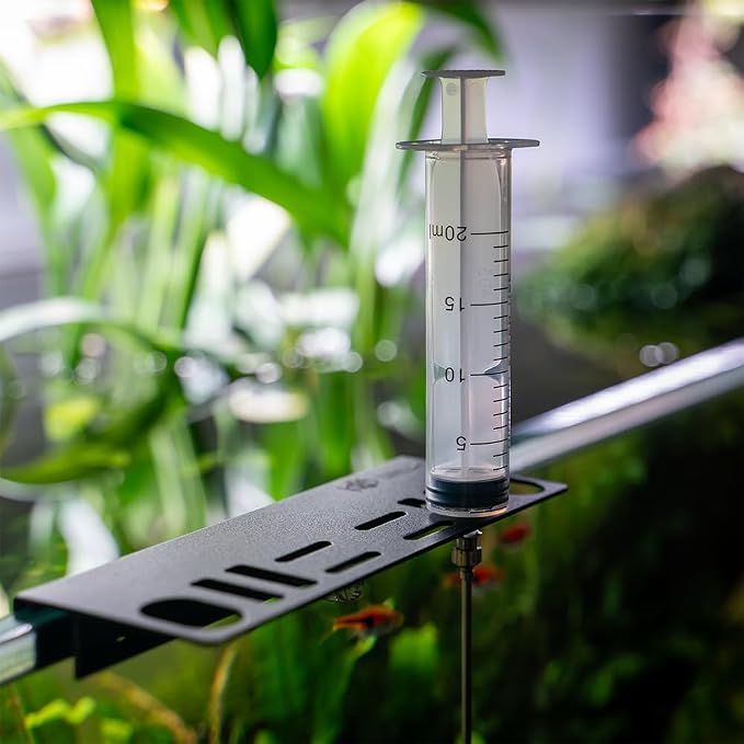LINLAN 15.7-in Stainless Steel Aquarium Plant Fertilizer Injector Kit - Includes a Stainless Steel Long Needle and Two Syringes (5 ml + 20 ml) for use with Aquatic Plants.