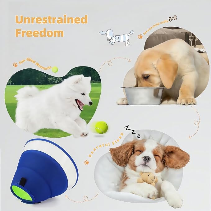 Dog Soft Cone Comfy .Dog Recovery Collar – Pain-Free Post-op Cone for Neutered/Spayed Pets or Injury Protection (Black, 2XL)