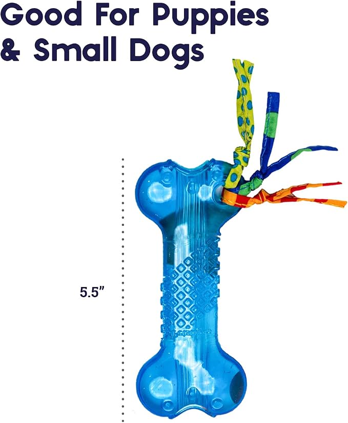 Bone Mini Dog Chew Toy & Treat Stuffer for Teething Puppies & Small Dogs up to 20 lbs, Bounces & Floats, Textured for Dental Support, Moderate Chewers, 5.5"