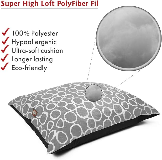 Majestic Pet Rectangle Medium Dog Bed Washable – Non Slip Comfy Pet Bed – Dog Crate Bed Super Value Pillow Dog Bed – Dog Kennel Bed for Sleeping - Dog Bed Medium Breed 35 x 28 Inch – Fusion Gray