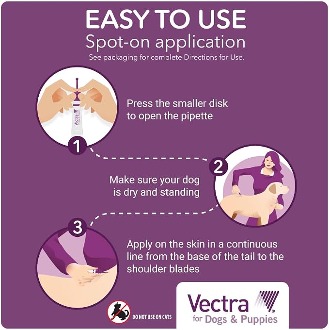 Vectra® for Dogs & Puppies Flea Treatment & Prevention for Small Dogs (11 – 20 lbs.) 3-Month Supply
