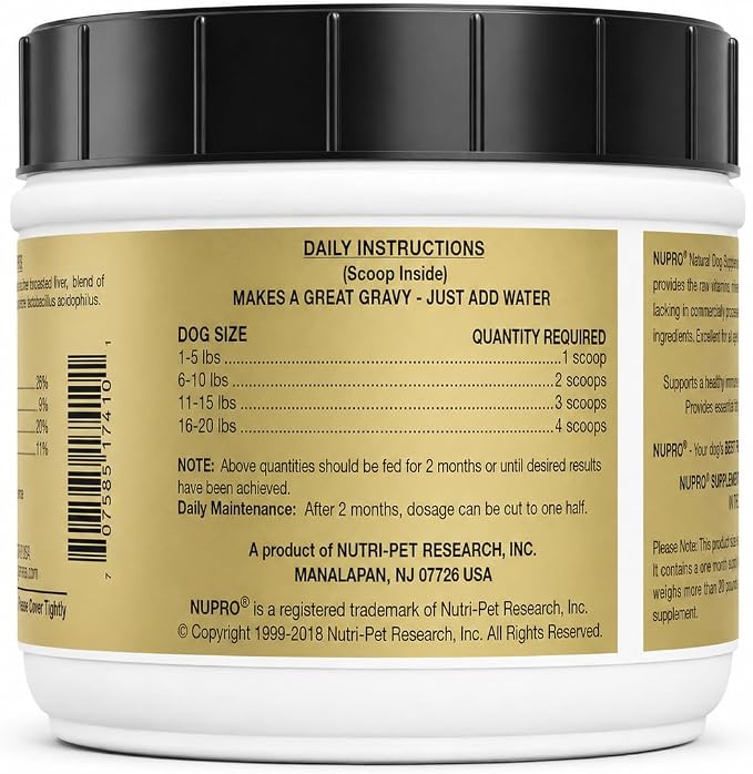 Nutri-Pet Research Nupro Dog Supplement, Small Breed, 1-Pound