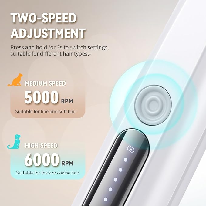 2026 New Pet Precision Trimmer, Dog Paw Trimmer with LED Light, Low Noise, IP68 Waterproof, Dual-Speed Motor, Suit for Trimming Paw, Ear, Face, Butt, Eyebrows, USB Rechageble