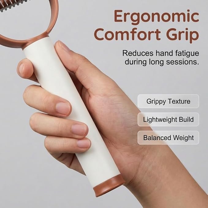 Pet Pro Grooming Tool for Dogs & Cats, Deshedding Dog Brush, Pet Grooming Brush with Undercoat Rake, Dematting Comb for Long Hair, Pet Grooming Tool for Thick Coats & Loose Fur (Black)