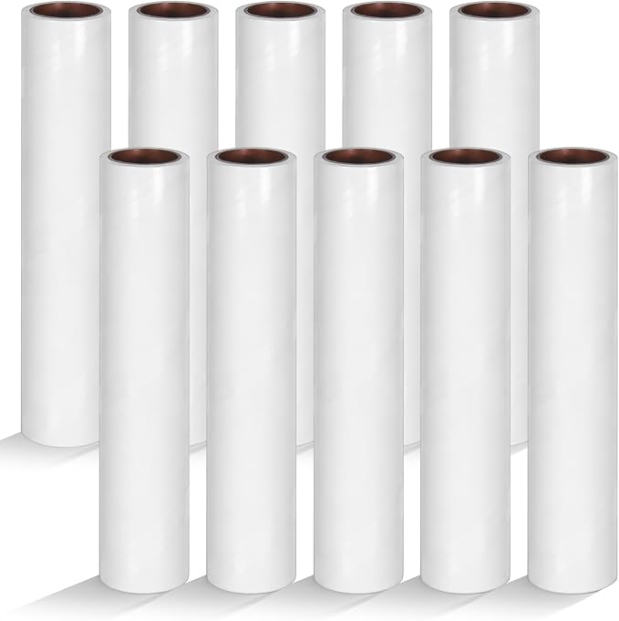 10 PCS Large Lint Roller Refill Only, 9.4 Inch Lint Rollers for Pet Hair Extra Sticky 60 Sheets per Roll Sticky Rollers for Floor for Cleaning Furniture Fabrics, Carpets and Hair
