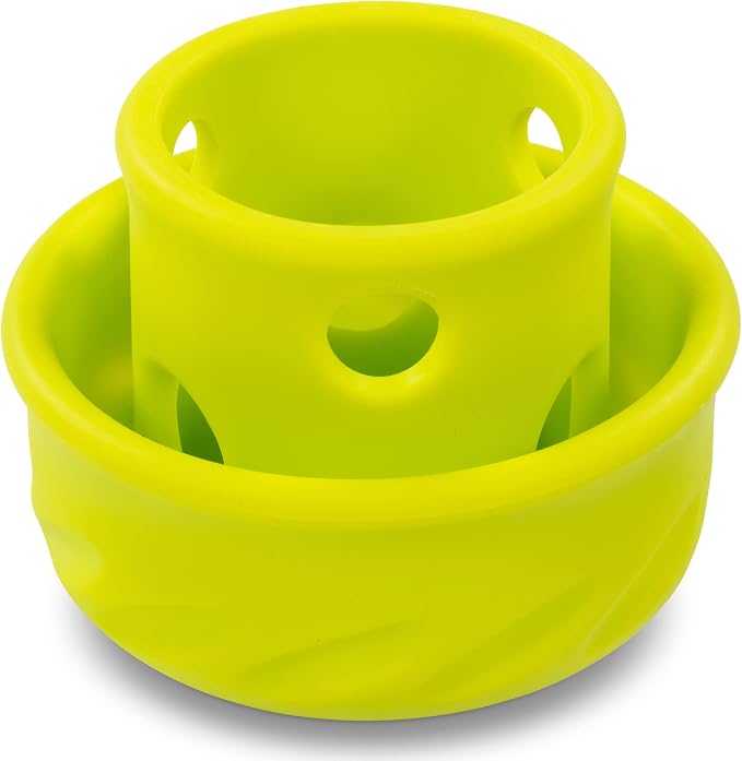 Messy Mutts Totally Pooched Puzzle 'n Play Mushroom | Stuffable Treat Toy for Dogs |Durable TPR | 4” x 3.5” (Large) Dog Toy | Green