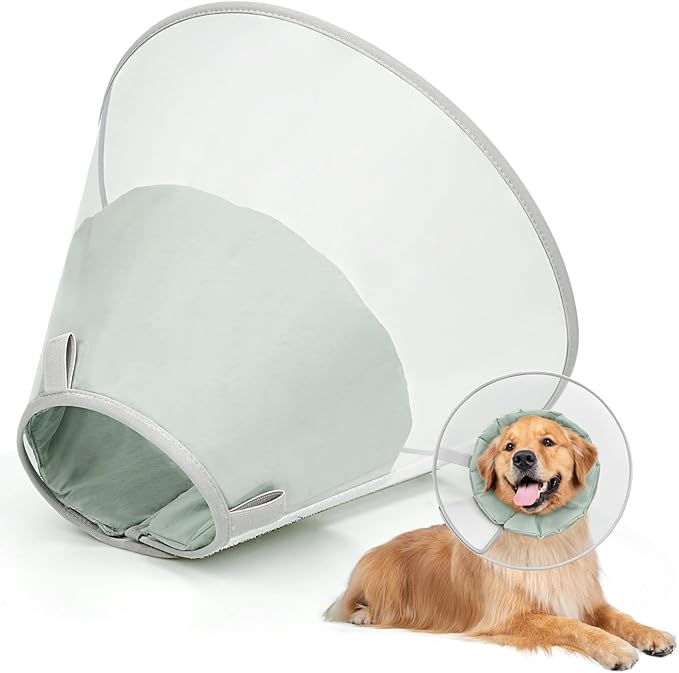 Dog Cone Collar to Stop Licking with Soft Liner, Comfortable Elizabeth Recovery Collar for Large Medium Dogs After Surgery, Pet Neck Head Cone Alternative,XS