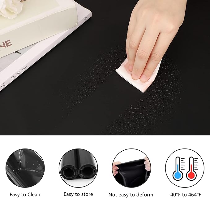 Gartful Extra Large Silicone Mats for Crafts, 35.4 x 23.6 inch Sheet, 1.8mm Thick Pad for Jewelry Casting Resin Mold, Nonstick Placemat, Countertop Protector, Black