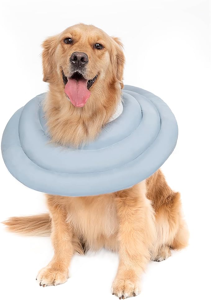Dog Cone for Large Dogs - Comfortable Adjustable Soft Alternative After Surgery, Elizabethan Donut Collar for Recovery - Different Sizes for Cats, Medium and Small Dogs