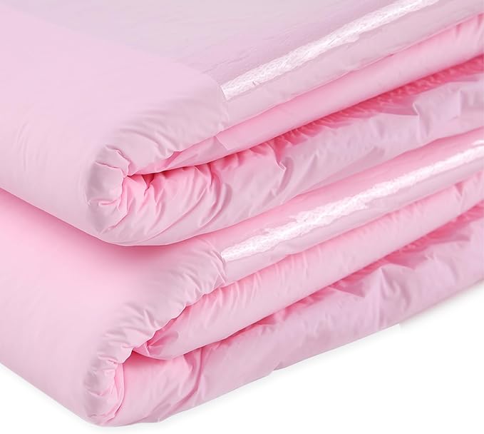 CutiePlusU Disposable Diaper Protective Underwear Absorbent Briefs Dry Surface - Pink 10 Pieces (Medium 28"-38")