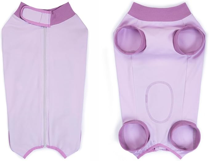 Dog Recovery Suit After Surgery, Abdominal Wound Protection Onesie, Anti-Licking Substitute for E-Collar & Cone, Relieves Anxiety, Easy to Put On, Suitable for Male & Female Dogs (Lavender, Small)