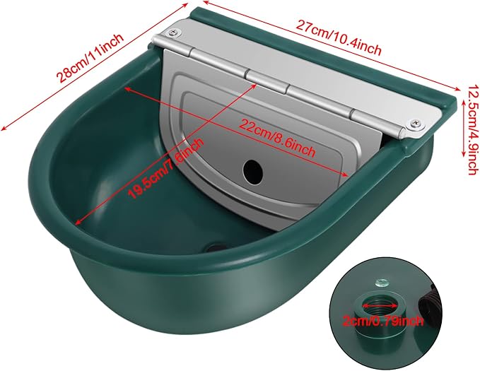 Automatic Water Dispenser for Dogs, Plastic Automatic Dog Water Dispenser Livestock Waterer with 2 Float Valves Quick Connector, for Auto Dog Water Dispenser Water Toughs for Livestock