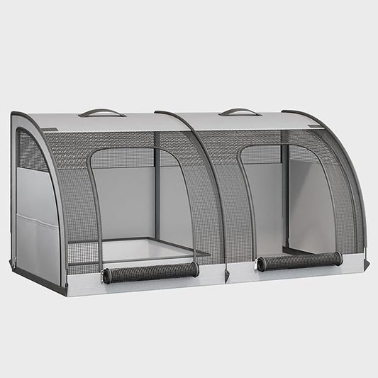 Double Cat Car Travel Carrier, 600D Oxford Foldable Portable Car Seat Kennel, Portable Pet Crate for 2 Cats and 2 Dog, Prevents Hair from Flying Around for Outdoor Camping (Grey, 39.4*19.7*19.7in)