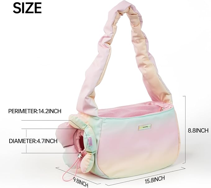 TOUCHDOG Pet Carrier Purse for Small Dogs & Cats - Lightweight Travel Handbag, Breathable Tote with Padded Interior (Pink)